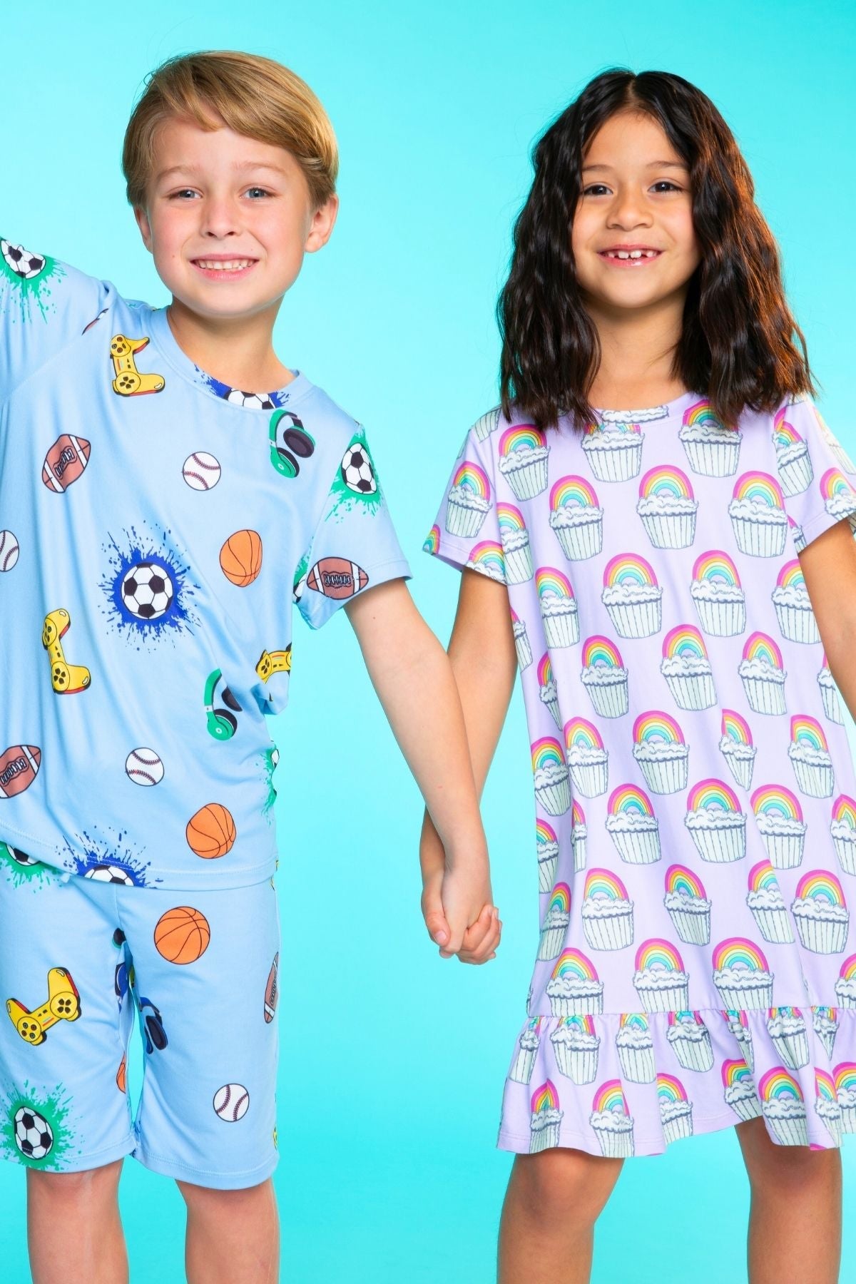 Simply Soft Short Sleeve Tee & Lounge Short - Blue Pizza