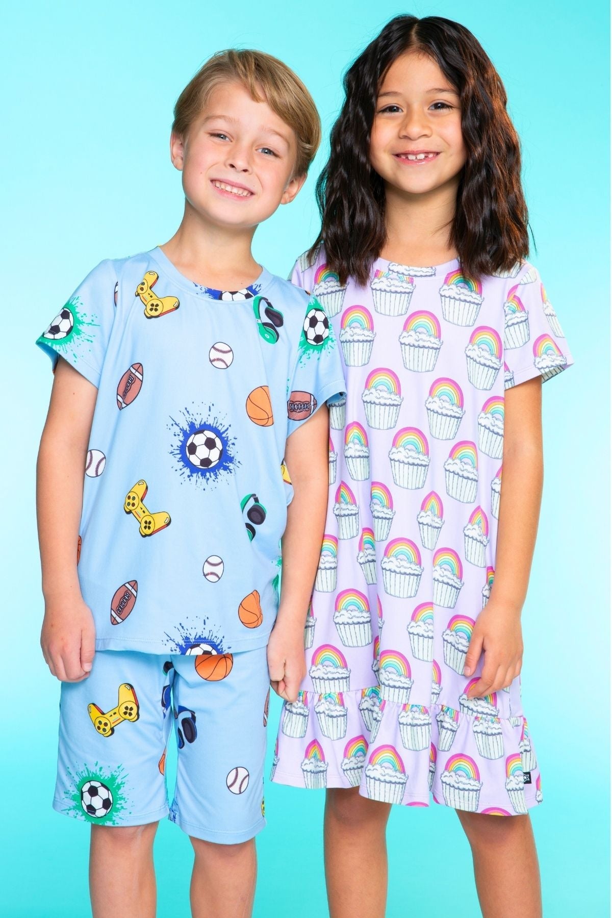 Simply Soft Short Sleeve Tee & Lounge Short - Blue Pizza