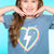 Denim Rainbow Bolt Heart - NEW!