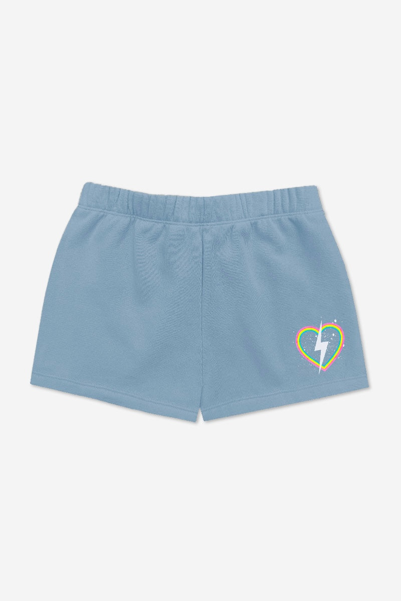 Simply Soft Dolphin Short - Denim Rainbow Bolt Heart - Image 4