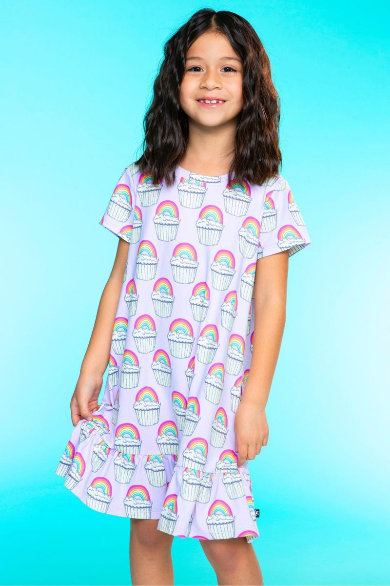Multipack: Simply Soft Short Sleeve Ruffle Nightgown - Lavender Rainbow Cupcake | Pink Rainbow Cherries - Image 2