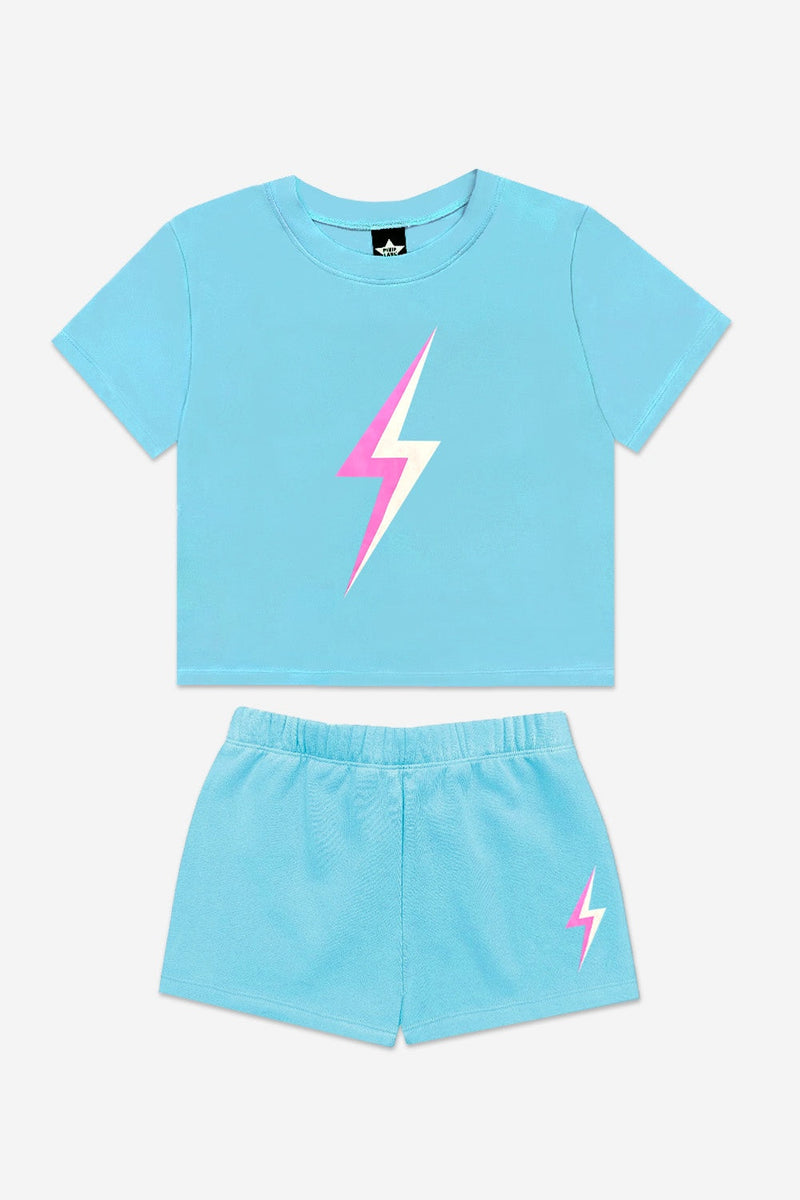 Washed Cotton Easy Tee & Dolphin Short Set