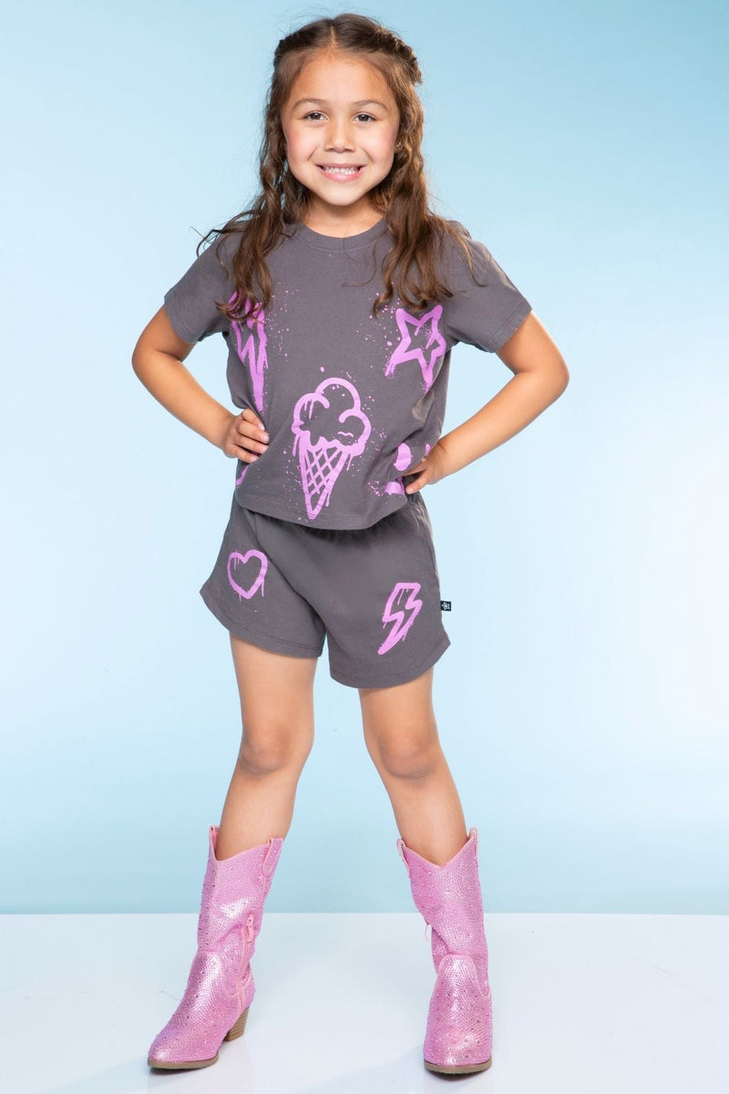 Washed Cotton Easy Tee & Dolphin Short Set
