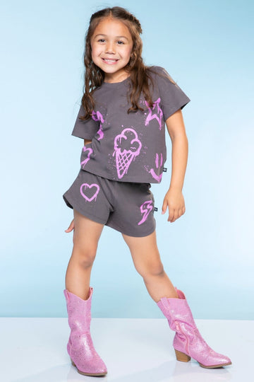 Washed Cotton Easy Tee & Dolphin Short Set