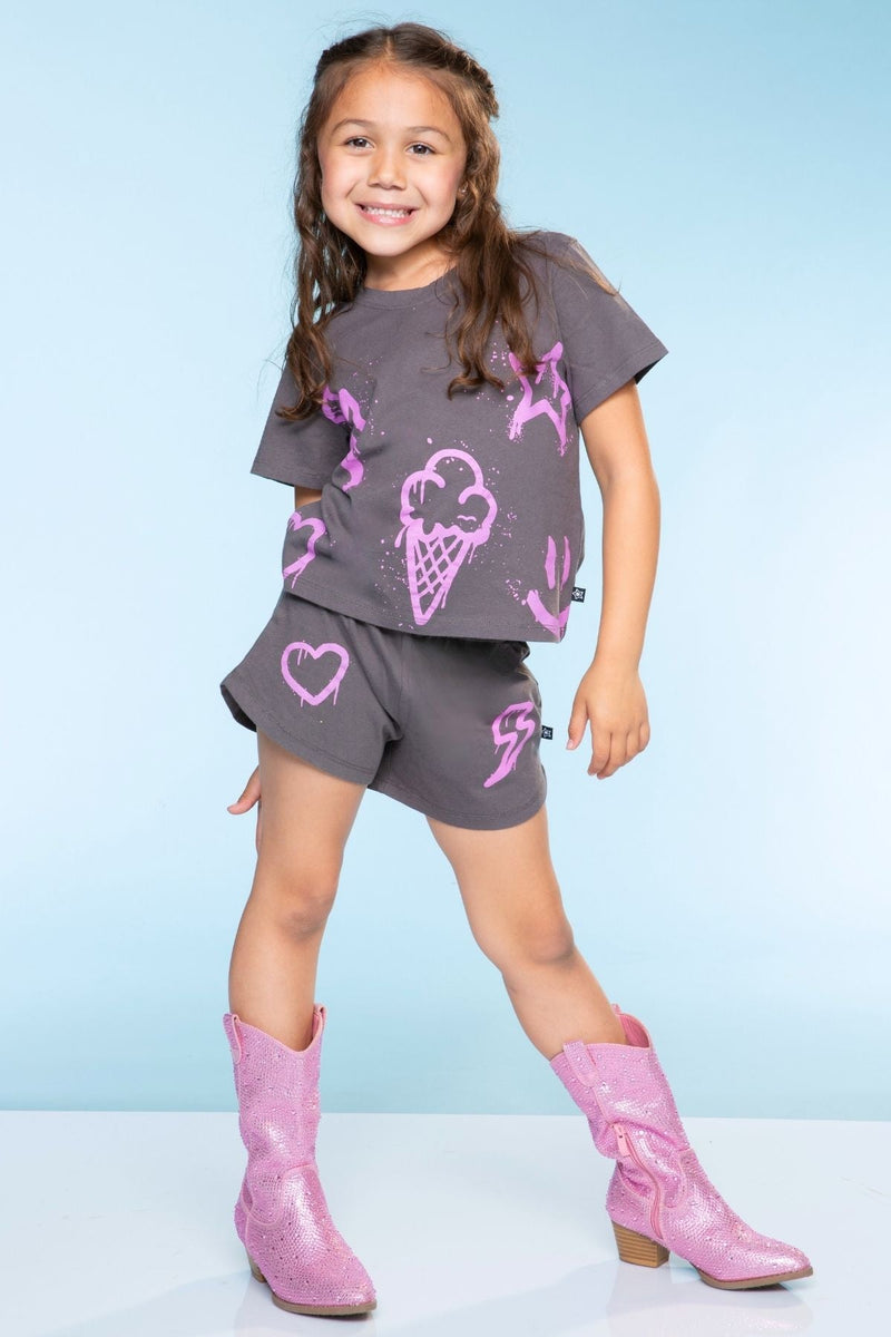 Washed Cotton Easy Tee & Dolphin Short Set