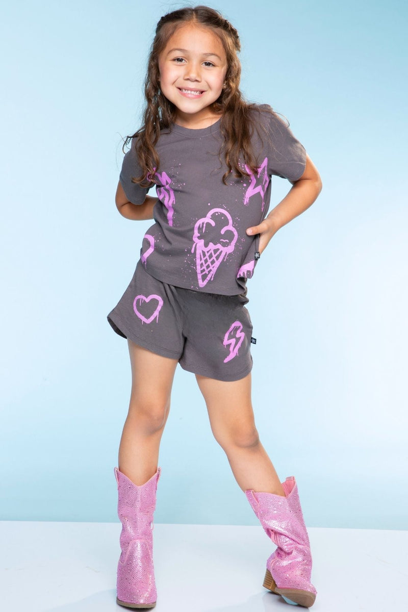 Washed Cotton Easy Tee & Dolphin Short Set