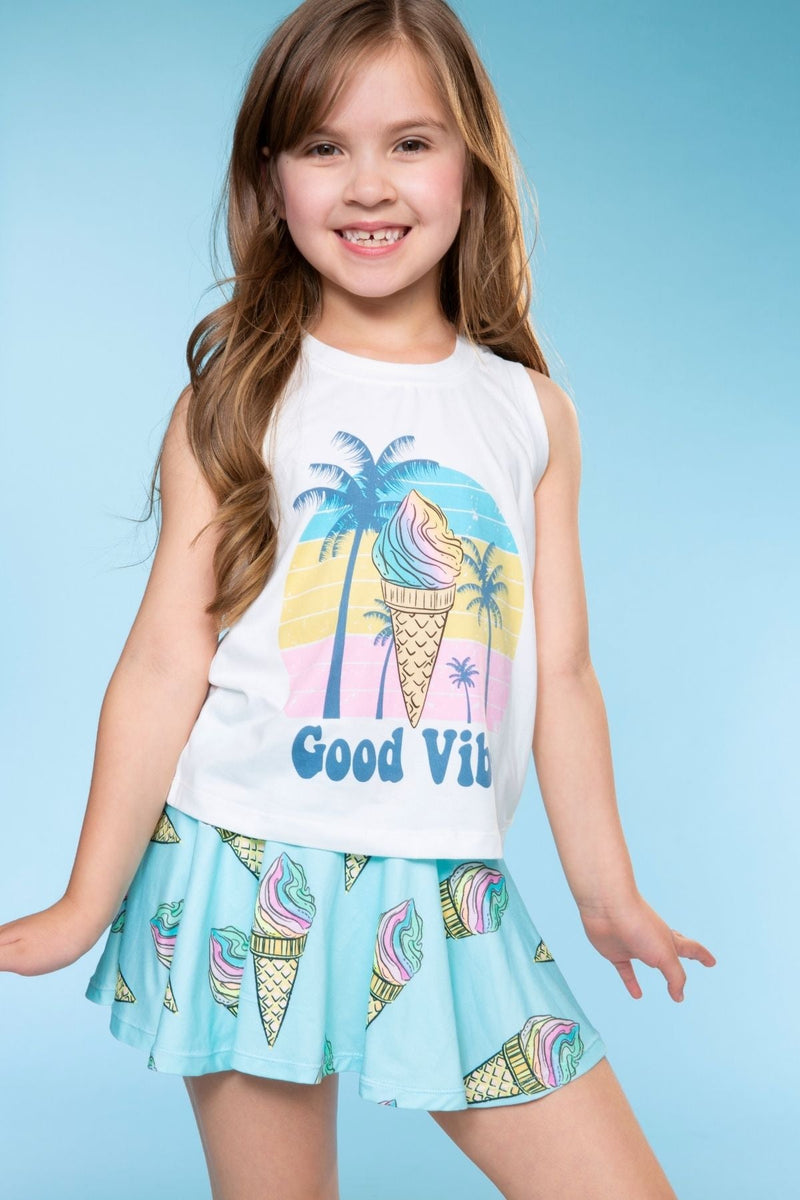 Simply Soft Skort - Mint Rainbow Ice Cream - Image 3