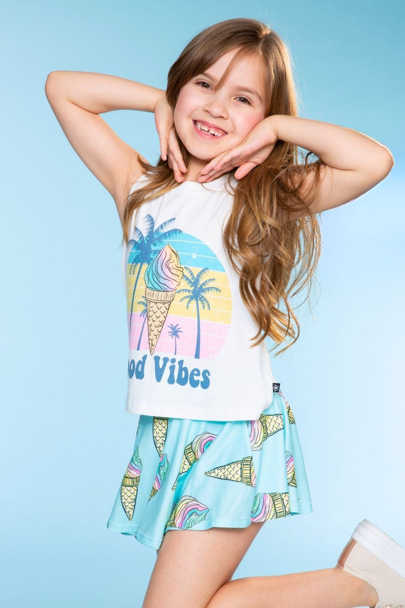 Simply Soft Skort - Mint Rainbow Ice Cream - Image 4