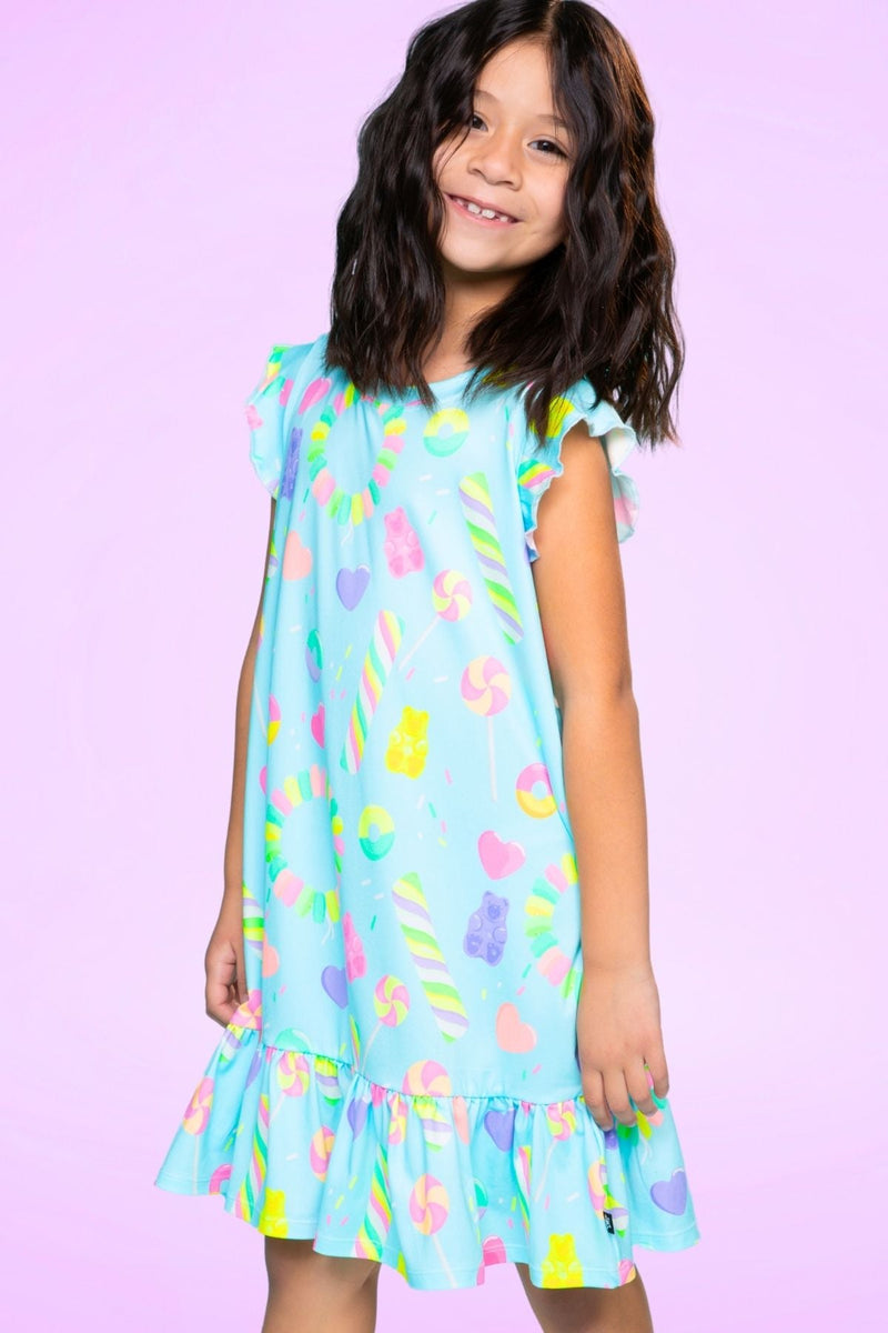 Multipack: Simply Soft Short Sleeve & Flutter Sleeve Nightgown - Pink Rainbow Cherries | Mint Candy Necklace - Image 4
