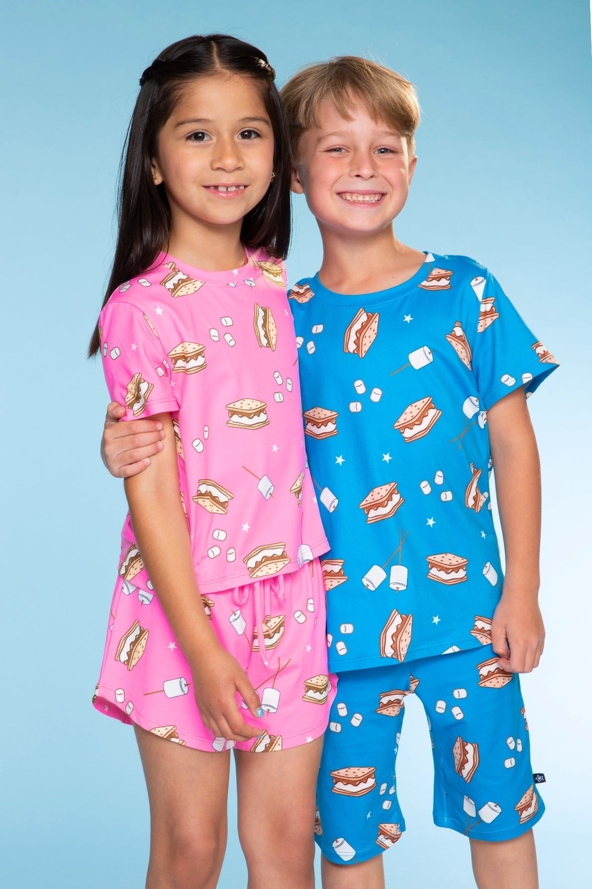 Simply Soft Short Sleeve Tee & Lounge Short - Blue Pizza
