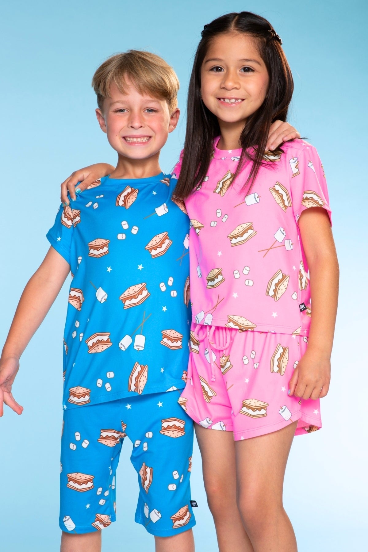 Simply Soft Short Sleeve Tee & Lounge Short - Blue Pizza