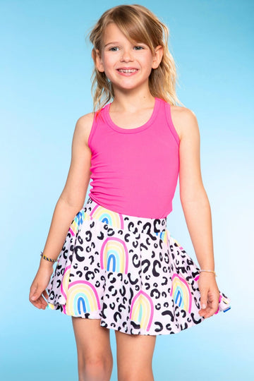 Racerback Tank & Skort Set - Pink Leopard Rainbow - NEW!