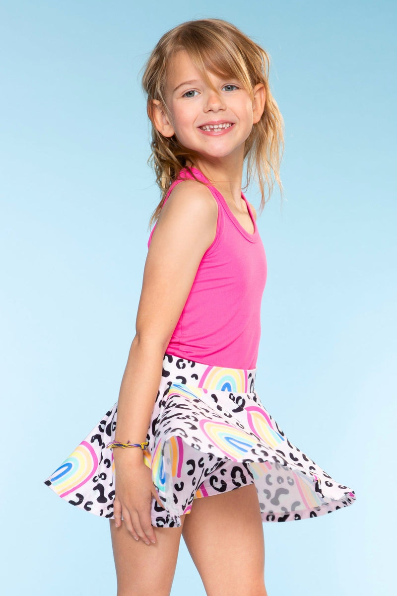 Racerback Tank & Skort Set - Pink Leopard Rainbow - Image 3