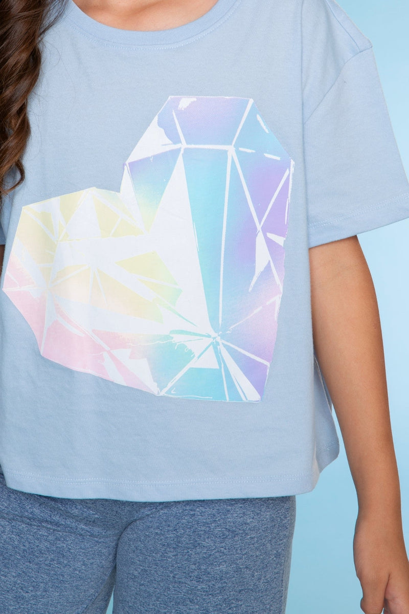 Multipack: Washed Cotton Drop Shoulder Tee - Blue Diamond Heart | Pink Cowboy Boot - Image 3