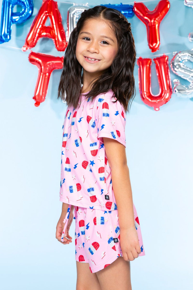 Simply Soft Easy Tee & Dolphin Short - Neon Pink Bomb Pop - Image 2