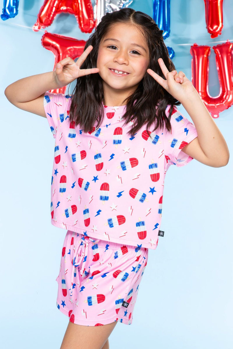 Simply Soft Easy Tee & Dolphin Short - Neon Pink Bomb Pop - Image 1