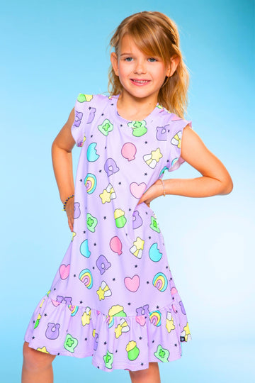 Simply Soft Flutter Sleeve Nightgown - Lilac Marshmallow Charms - NEW!