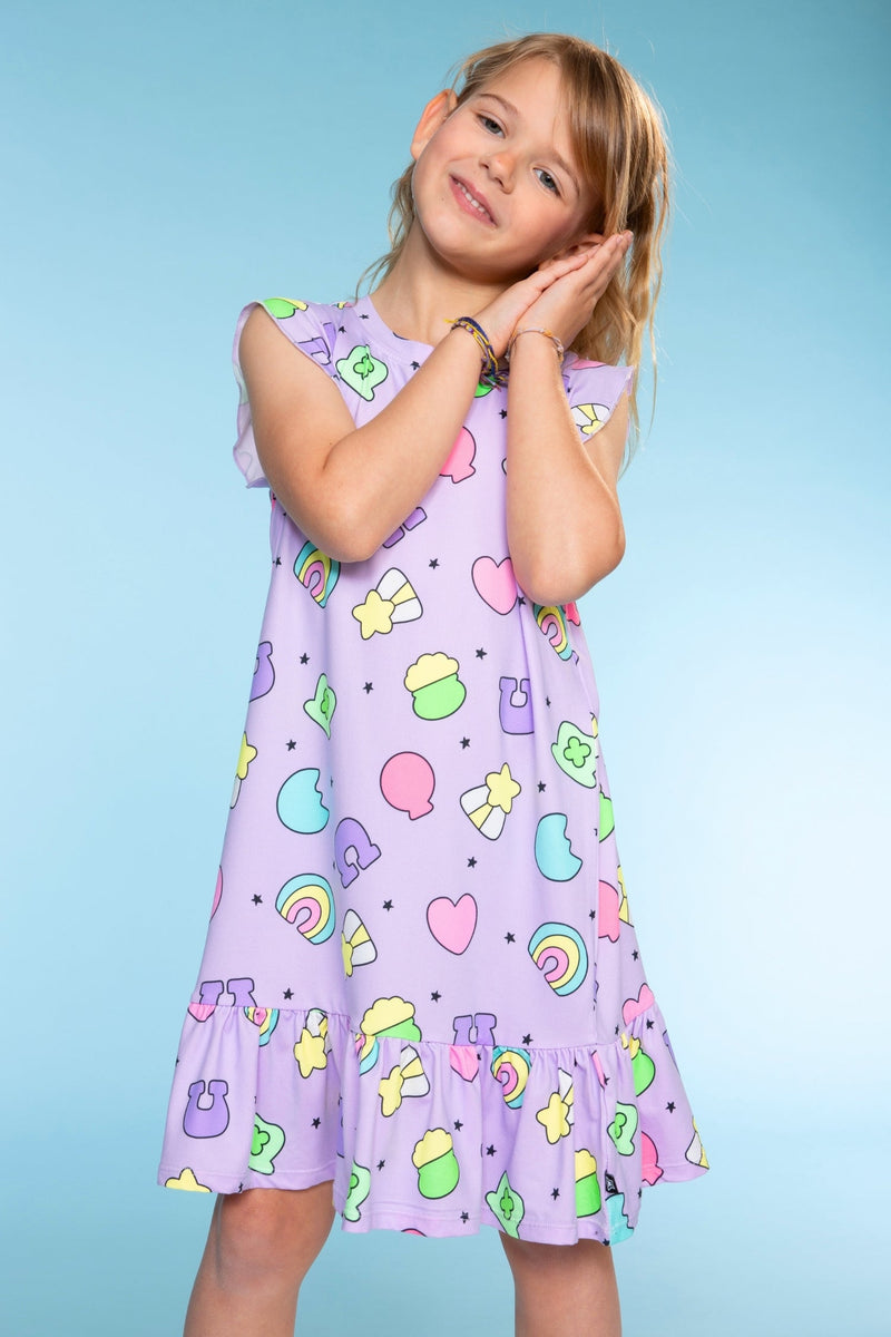 Simply Soft Flutter Sleeve Nightgown - Lilac Marshmallow Charms - Image 4