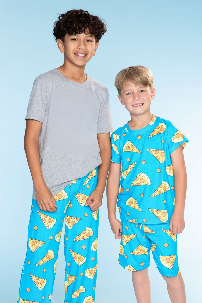 Simply Soft Short Sleeve Tee & Lounge Short - Blue Pizza - Image 4
