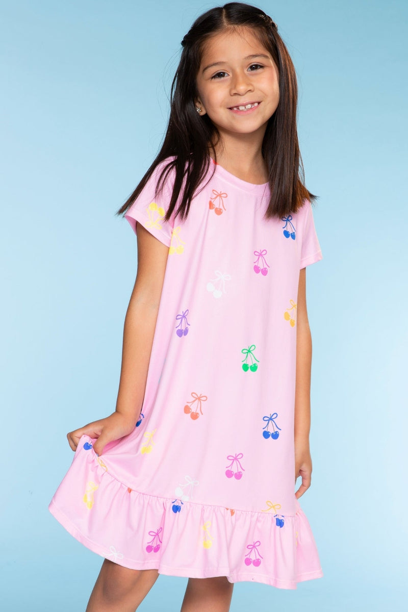 Multipack: Simply Soft Short Sleeve Ruffle Nightgown - Lavender Rainbow Cupcake | Pink Rainbow Cherries - Image 4