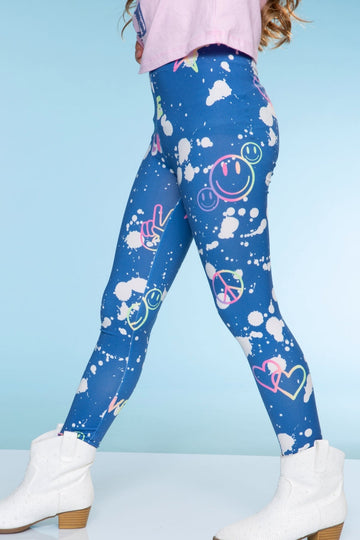 Simply Soft Long Legging - Denim Bleach Emojis - NEW!