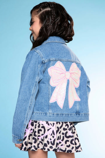 The Perfect Denim Jacket - Denim Sequin Bow - NEW!