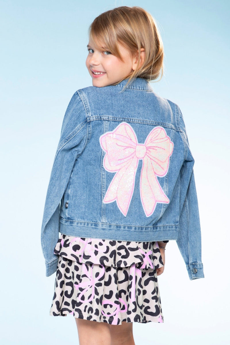 The Perfect Denim Jacket - Denim Sequin Bow - NEW! - Image 2
