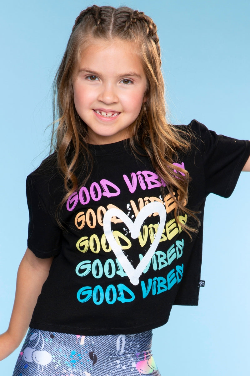 2-Pack Washed Cotton Drop Shoulder Tee - Heather Grey | Washed Black Good Vibes - NEW! - Image 3