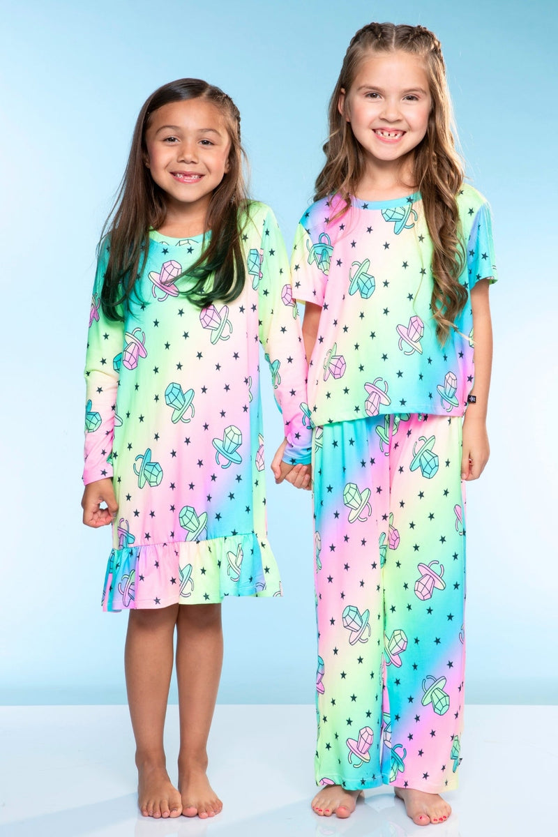 Simply Soft Long Sleeve Ruffle Nightgown - Rainbow Ringpop - NEW! - Image 4