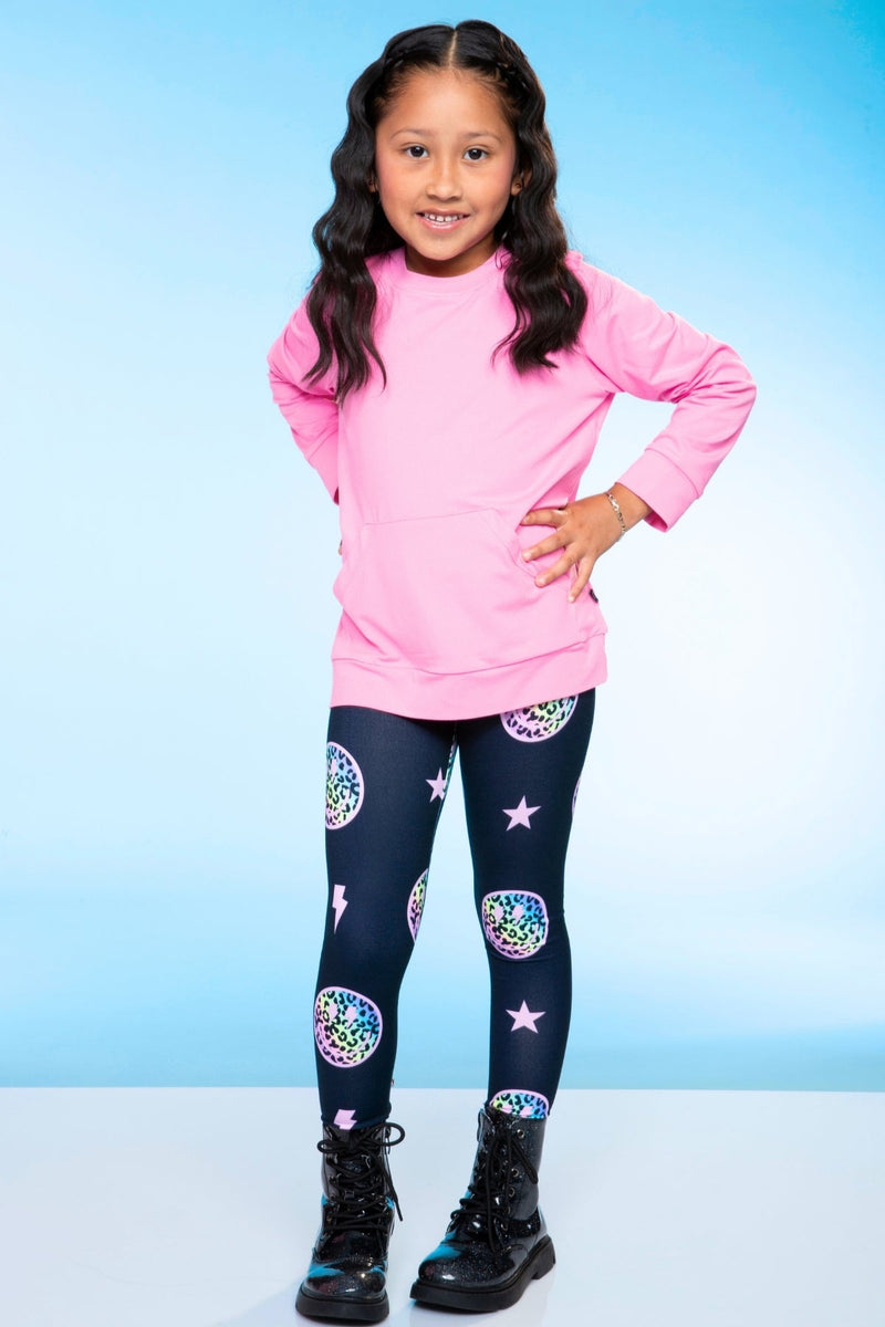 Simply Soft Long Legging - Black Rainbow Leopard Smile - NEW! - Image 4