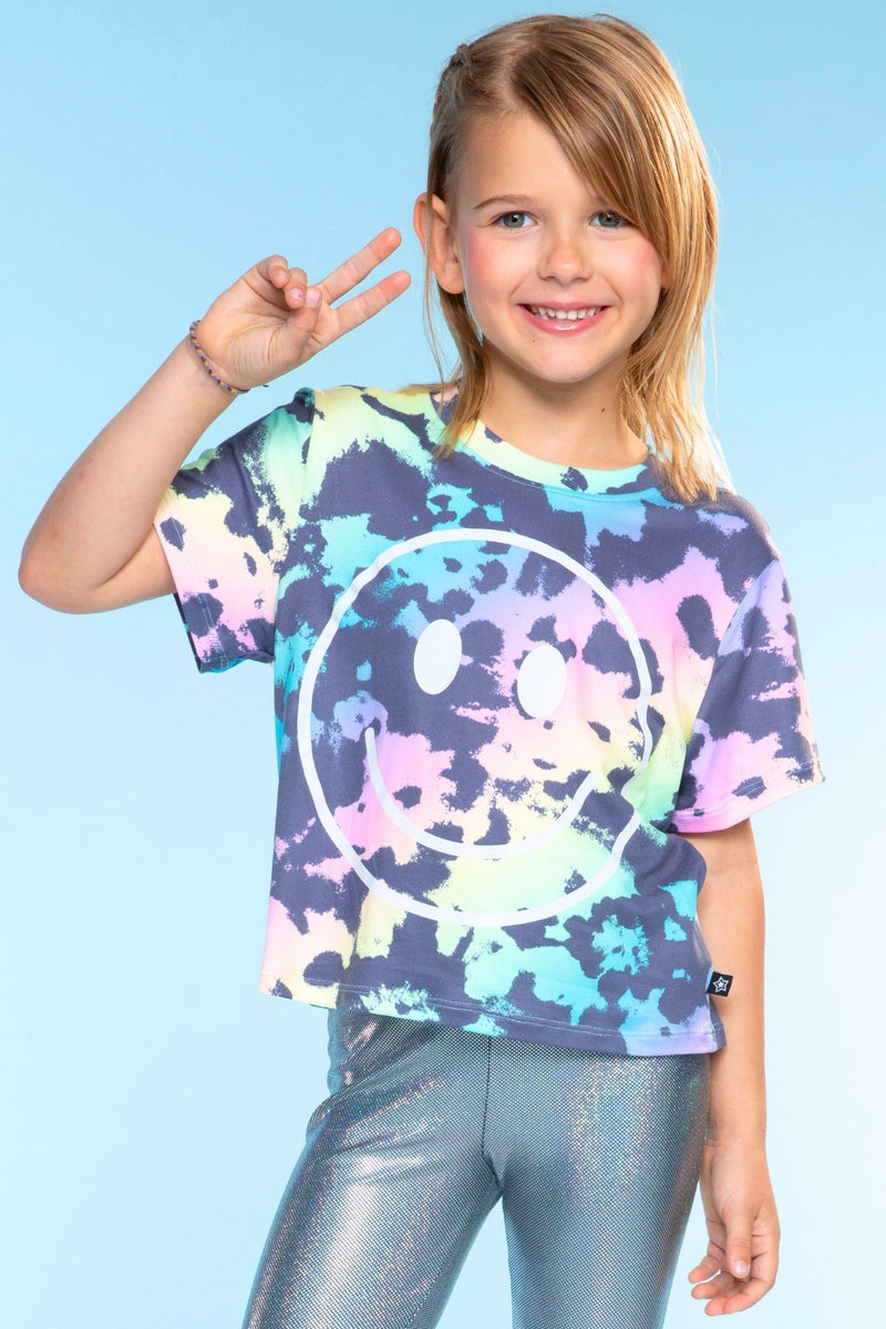 Simply Soft Easy Tee - Rainbow Tie Dye Smile - NEW! - Image 1