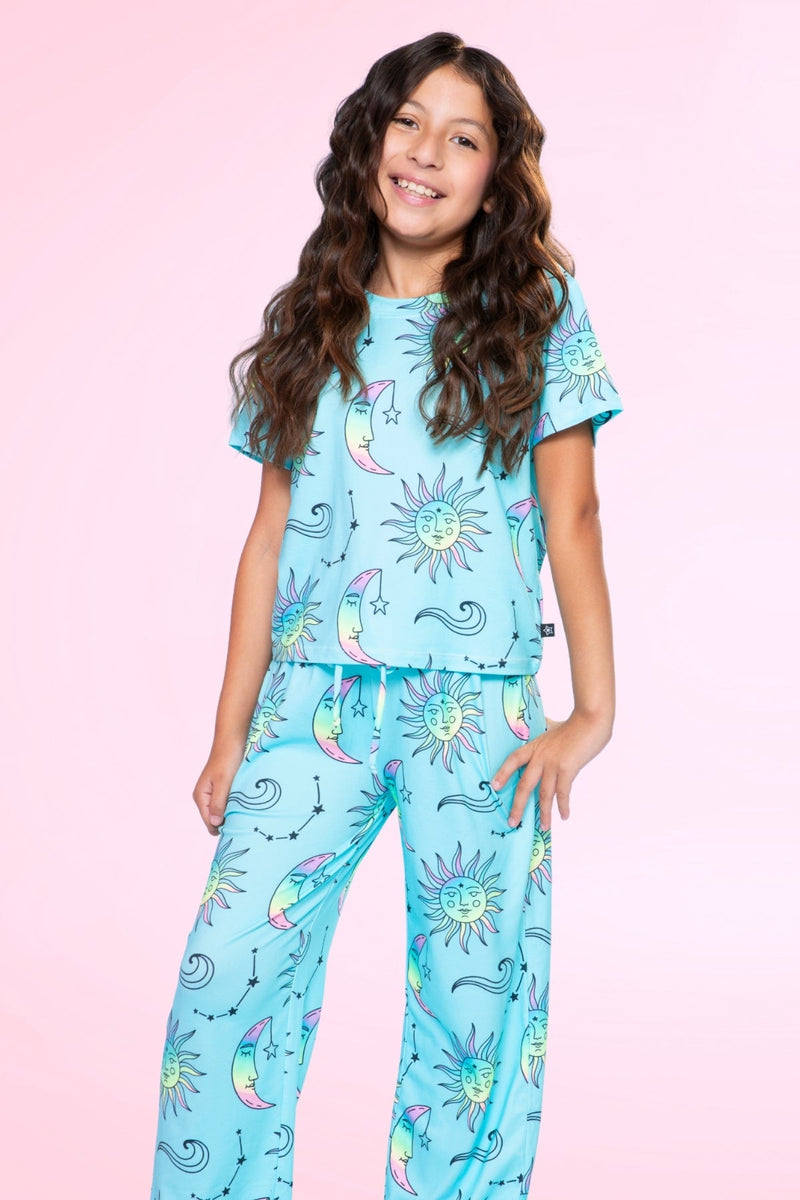 Simply Soft Easy Tee & Karate Pant - Ice Mint Sun & Moon