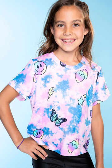 Simply Soft Easy Tee - Pink Tie Dye Emoji - NEW!
