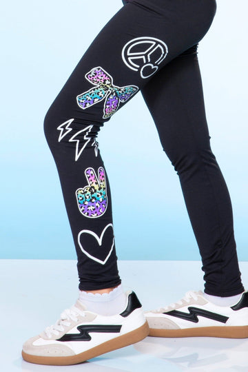 Simply Soft Luxe Mid-Rise Long Legging - Black Peace Elements - NEW!
