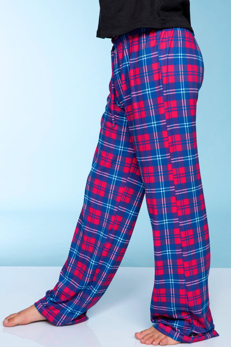 Simply Soft Karate Pant. - Navy Red Plaid
