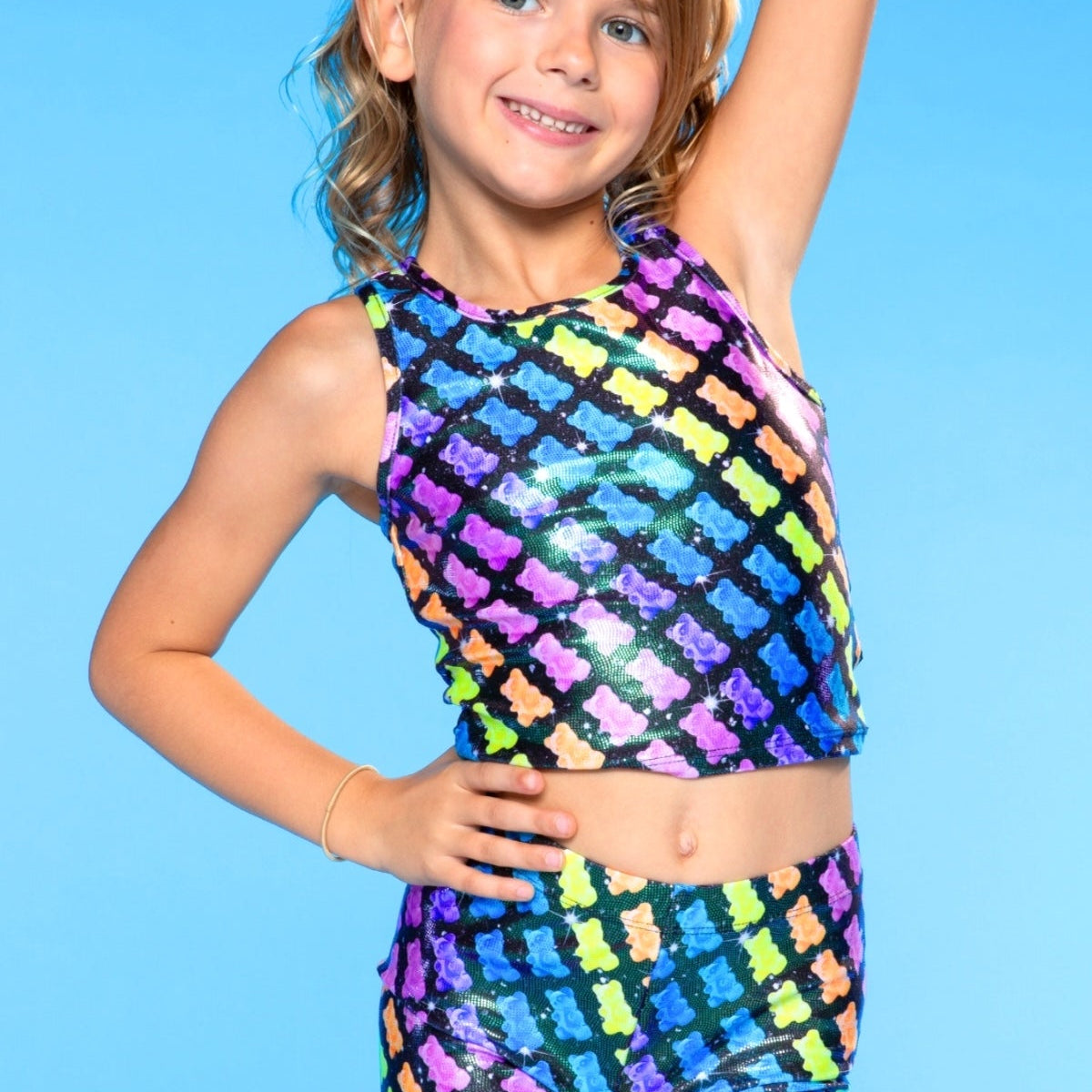 High Shine Cropped Racerback Tank & Tumble Short