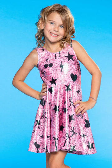 Glitter Tank Super Twirl Dress - Rose Gold Glitter Elements - NEW!