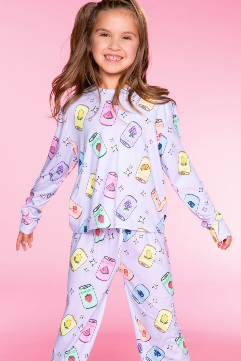 Simply Soft Long Sleeve Easy Tee & Karate Pant - Lavender Soda Pop