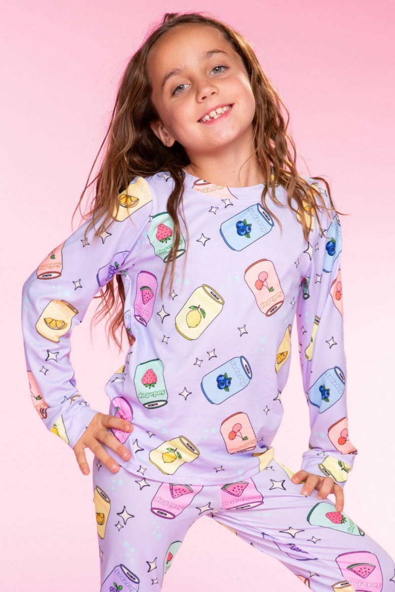 Simply Soft Long Sleeve Crew & Slim Lounge Bottom. - Lavender Soda Pop - NEW!