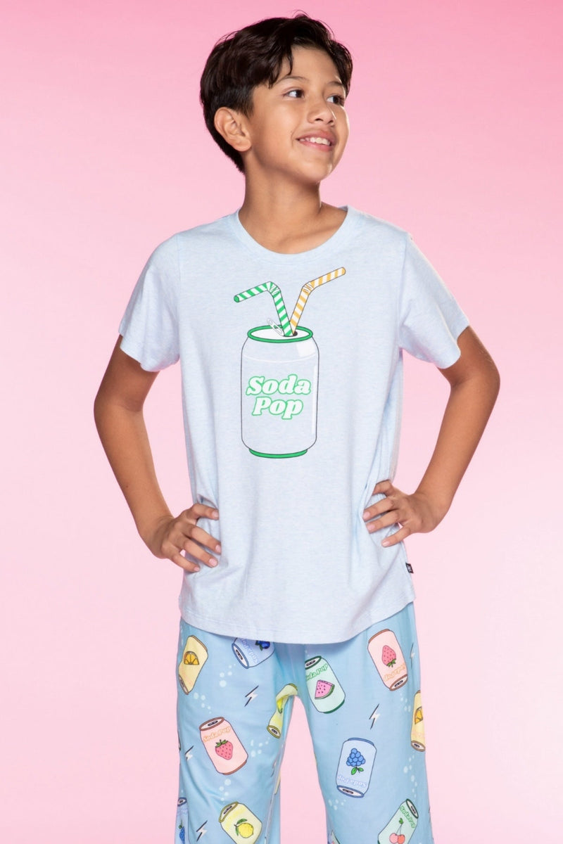 Triblend Graphic Tee & Simply Soft Karate Pant - Blue Soda Pop - NEW!