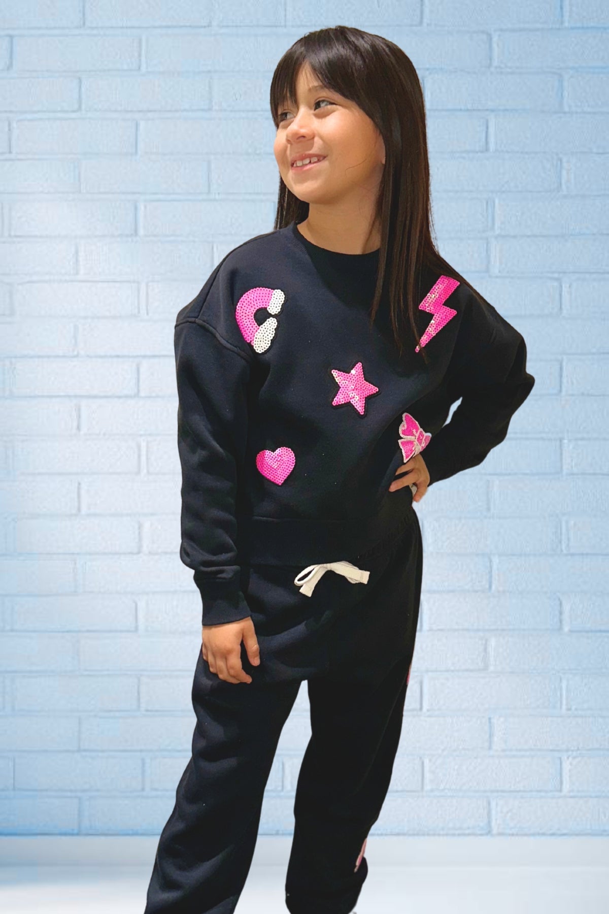 Cloud Soft French Terry Everyday Sweatshirt - Vintage Iris Leopard Heart