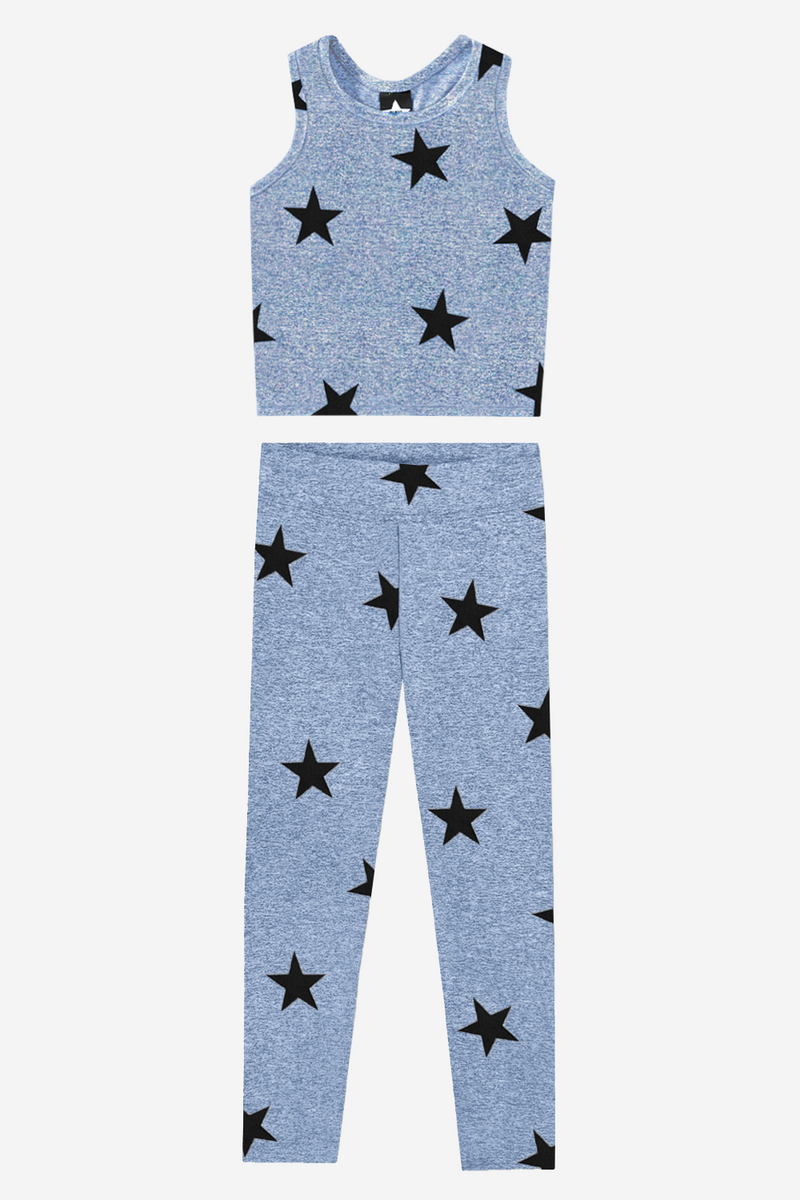 Simply Soft Luxe Racerback Tank & Mid-Rise Legging Set - Vintage Denim Stars - NEW!