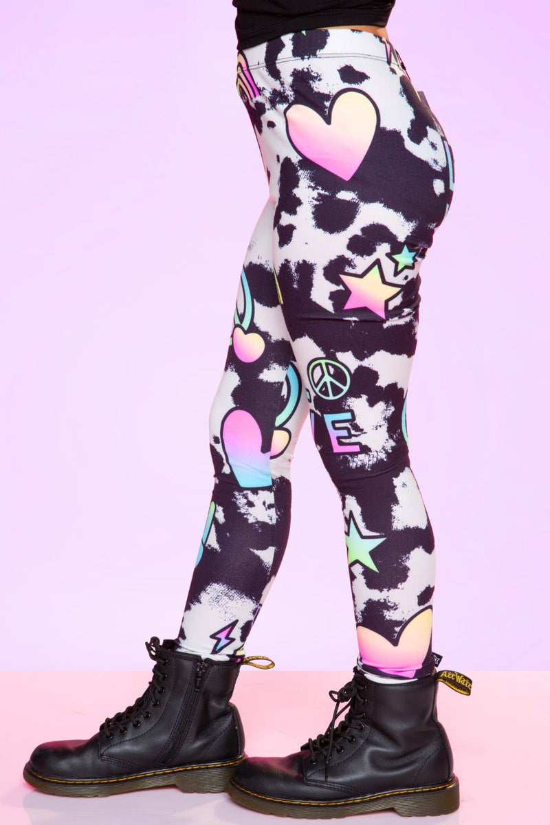 Simply Soft Long Legging. - Black Tie Dye Rainbow Icons - NEW!