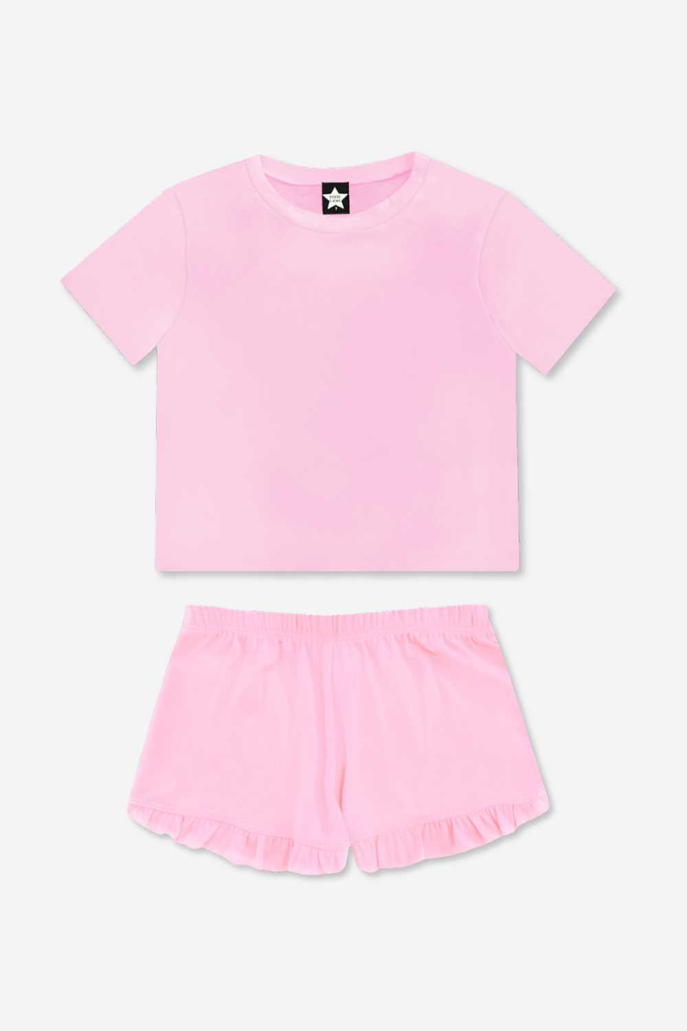 Simply Soft Easy Tee & Ruffle Short Pack - Blush Mauve Tie Dye