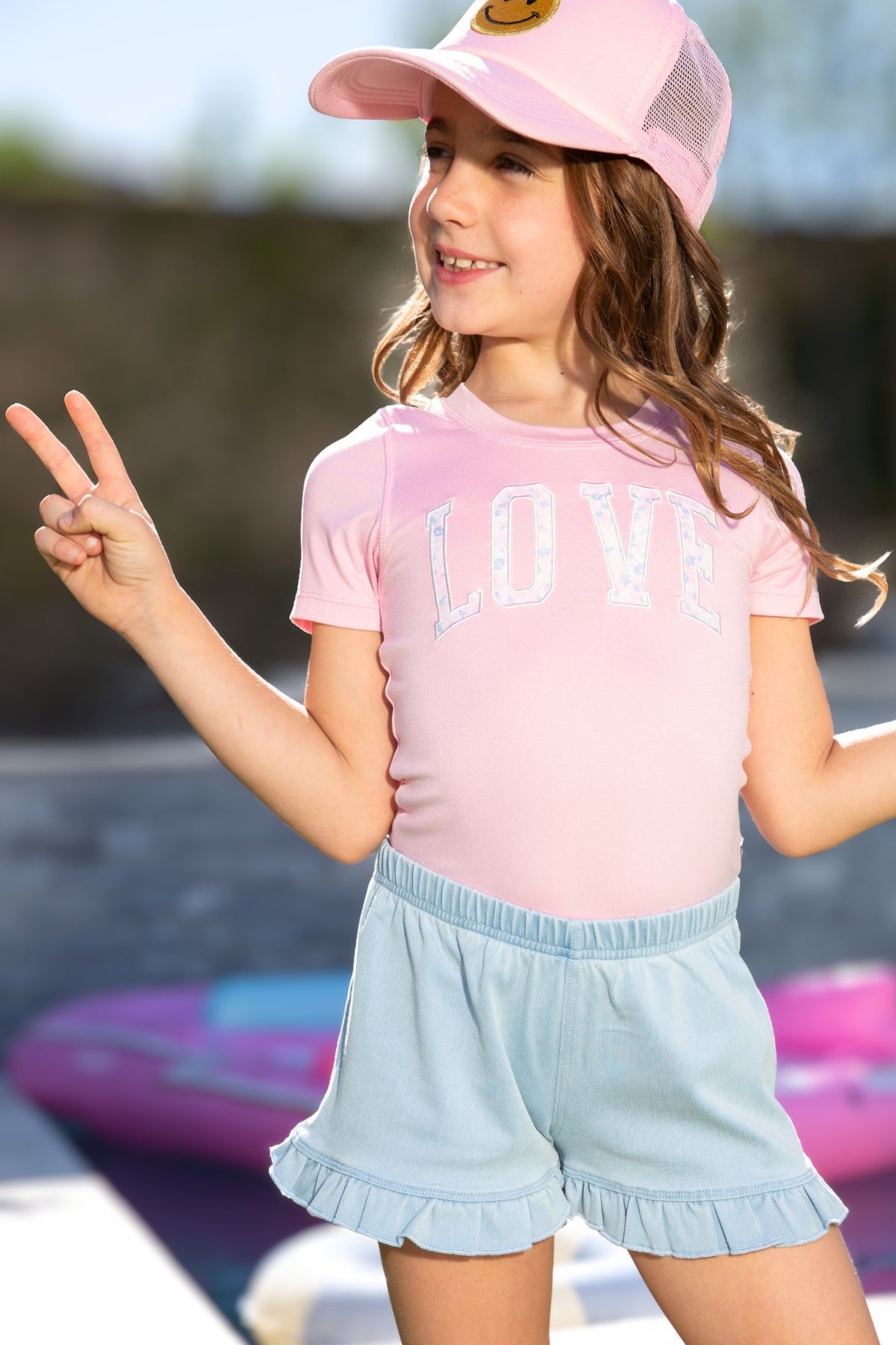 Super Stretch Soft Denim Ruffle Short - Light Blue Denim - SPRING!