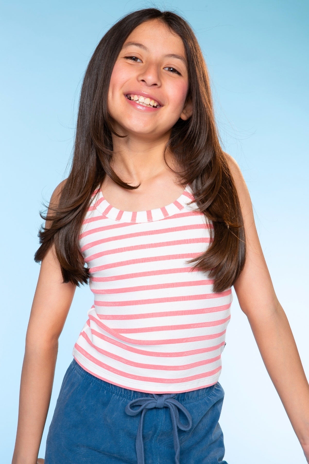 Ultra-Soft Ribbed Scoop Racer Tank - White