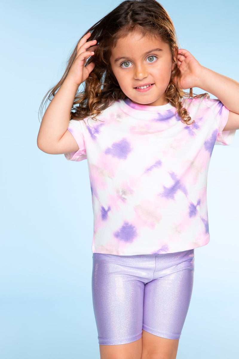 High Shine Biker Short - Purple Glitter - SPRING!