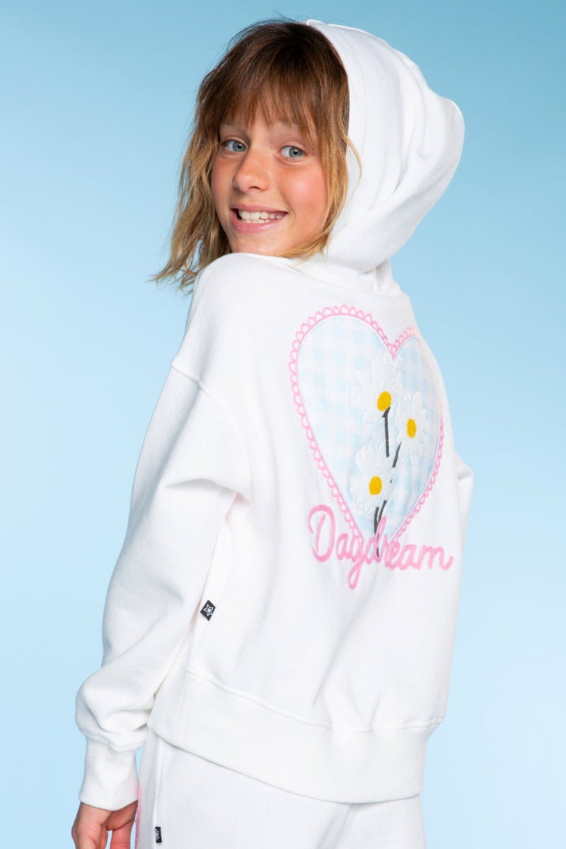 Cloud Soft French Terry Everyday Hoodie - Ivory Gingham Daydream - NEW!