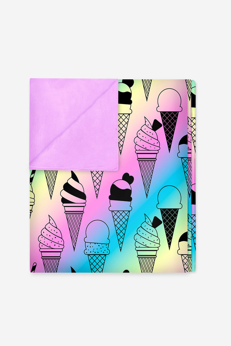 Simply Soft Reversible Blanket - Rainbow Ice Cream - NEW!