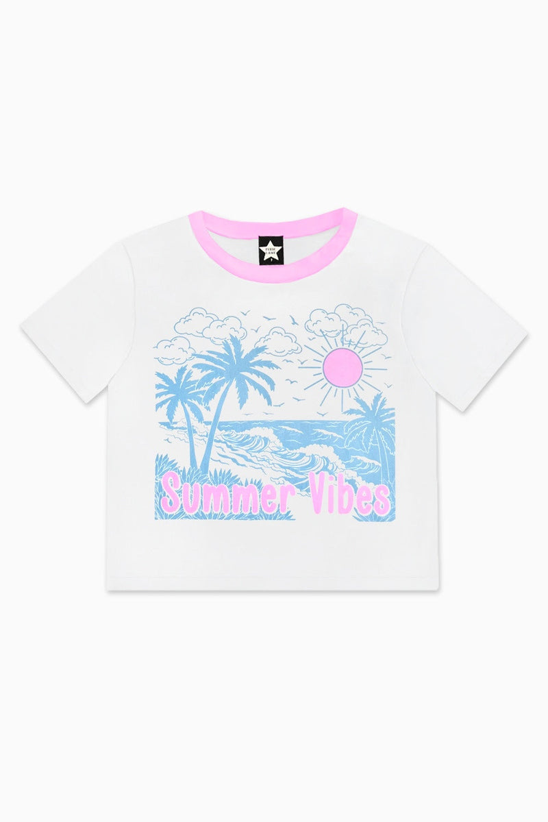 Simply Soft Easy Tee. - White Pink Beach - NEW!